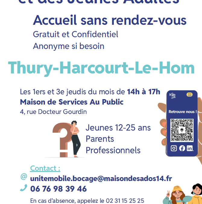Permanences de la Maison des Ados et des Jeunes Adultes à la MdS à Thury-Harcourt-le-Hom
